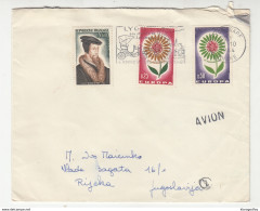 France 1964 Europa CEPT Stamps On Letter Cover Travelled Lyon (SLOGAN POSTMARK) To Rijeka B190501 - 1964