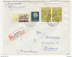 Netherlands 1966 Europa CEPT Stamp On Registered Letter Cover Travelled Amsterdam To Zagreb B190501 - 1966