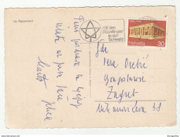 Swizerland 1969 Europa CEPT Stamp On Postcard Rapperswill Travelled To Zagreb Slogan Postmark B190501 - 1969