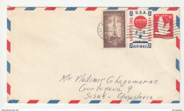 USA Postal Stationery Air Mail Letter Cover Travelled 1959 To Yugoslavia - Uprated B190501 - 1941-60