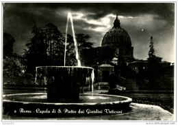 Roma - Cupola Di S. Pietro Dai Giardini Vaticani Old Postcard Travelled 1955 Bb151109 - Vatican