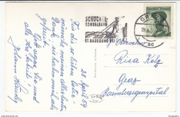 Schöckel Gondelbahn Slogan Postmark On Graz Panorama Old Postcard Travelled 1954 B170915 - Tranvie