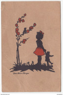 Bird And Girl With A Doll Old Postcard Feldpost Marburg/Drau (Maribor) Travelled 1944 B170915 - Silhouettes