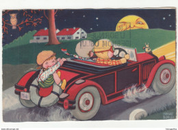 Margret Boriss: Children In Car Old Postcard Posted 1931 Zagreb B200510 - Boriss, Margret
