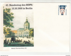 Germany 42. Bundestag Des BDPh Berlin 1988 Illustrated Postal Stationery Letter Cover Unused B200510 - Enveloppes Privées - Neuves