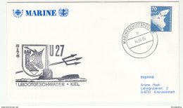 Germany 1986 Bundeswehr Marine U27 1. Ubootgeschwader Kiel Marineschiffspostamt B200510 - Submarines