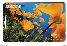 New Zealand California Poppies 2 Phonecards Used B210915 - Flores