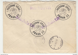 Poštovní úřad Praha Sticker On Letter Cover Registered Posted 1964 Praha To Sisak B200605 - Cartas & Documentos