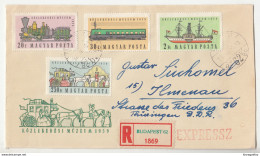 Közlekedési Múzeum 1959 Illustrated Letter Cover Registered Express Postmarked B190220 - Storia Postale