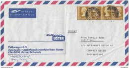 Zellweger AG Hong Kong Company Air Mail Letter Cover Travelled 1975 To Switzerland B171102 - Cartas & Documentos