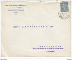 Filature Et Tissage Du Mullerhof Company Letter Cover Travelled 1922 To Thurgau B171005 - Covers & Documents