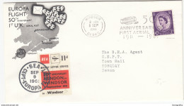 BEA Europa CEPT Flight Special Cover And Postmark + BEA 11d Airway Letter Service Stamp 1961 B171005 - Other (Air)