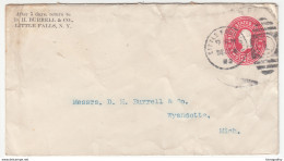 USA, D. H. Burrell & Co. Postal Stationery Letter Cover Travelled 1899 Little Falls (NY) To Wyandotte (MI) B180122 - ...-1900