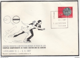 Yugoslavia, European Championship In Figure Skating & Ice Dancing 1967 Ljubljana Illustrated Letter Cover & Pmk B180210 - Kunstschaatsen