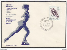 Yugoslavia, World Championship In Figure Skating 1970 Ljubljana Illustrated Letter Cover & Pmk B180210 - Kunstschaatsen