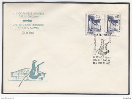 Yugoslavia, 2nd Belgrade Indoors Athletic Games 1968 Illustrated Letter Cover & Pmk B180210 - Atletica
