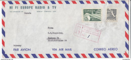 Canada, Hi Fi Europe Radio & TV Airmail Letter Cover Registered Travelled 1965 Toronto Pmk B180205 - Covers & Documents
