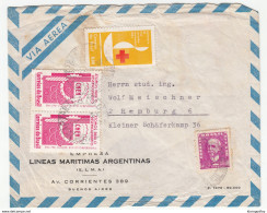 Brasil, Lineas Maritimas Argentinas Airmail Letter Cover Travelled 196? B180201 - Cartas & Documentos