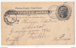 USA, Postal Stationery Postcard Travelled 1898 Newark To Teplitz-Schönau (Bohemia) B180122 - ...-1900