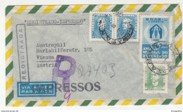 Brasil Air Mail Letter Cover Posted Registered 1960 To Austria B191201 - Cartas & Documentos