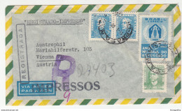 Brasil Air Mail Letter Cover Posted Registered 1960 To Austria B191201 - Covers & Documents