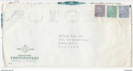 Yhdyspankki Company Letter Cover Travelled 1962 To England - Slogan Postmark B171005 - Storia Postale