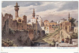 Pool Of Bethesda, Jerusalem (Friedrich Perlberg Illustration) Vintage Postcard Unused B170323 - Palestine