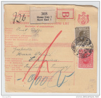 Yugoslavia Kingdom SHS Parcel Card - Sprovodni List 1930 Novi Sad To Crikvenica Bb160516 - Sonstige & Ohne Zuordnung