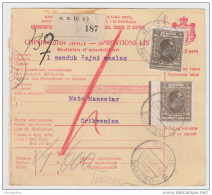 Yugoslavia Kingdom SHS Parcel Card - Sprovodni List 1930 Djakovo To Crikvenica Bb160516 - Sonstige & Ohne Zuordnung