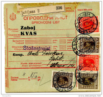 Kingdom SHS 1928 Poštna Spremnica - Parcel Card Ljubljana - Split B151204 - Andere & Zonder Classificatie