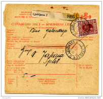 Kingdom SHS 1928 Poštna Spremnica - Parcel Card Ljubljana - Split B151204 - Autres & Non Classés