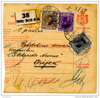 Kingdom SHS 1928 Poštna Spremnica - Parcel Card Beograd - Osijek B151204 - Other & Unclassified