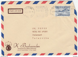 K. Buxhoeveden Company Air Mail Letter Cover Travelled 1962 Helsinki To Thürl Bei Aflenz Slogan Postmark Bb161128 - Cartas & Documentos