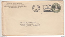 US Postal Stationery Stamped Envelope Travelled 1928 Washington D.C. To Höchst Am Main, Germany U420 Franklin Bb161110 - 1921-40