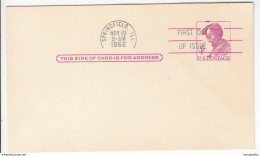 US Postal Stationery Postcard 1962 UX48 Lincoln Bb161110 - 1961-80