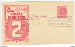 US Postal Stationery Postcard 1951 UX38 Franklin Bb161110 - 1941-60