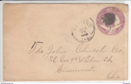 US Postal Stationery Stamped Envelope Travelled 1893 To Cincinnati, OH U349 Columbus And Liberty Bb161110 - ...-1900