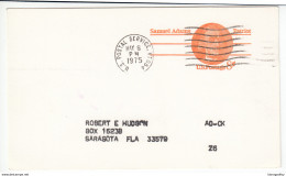 US Postal Stationery Postcard Travelled 1975 Burlington, VT To Sarasota, FL UX66 Samuel Adams Bb161110 - 1961-80