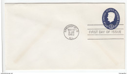 US Postal Stationery Stamped Envelope 1962 Abraham Lincoln U544 Bb161110 - 1961-80