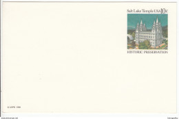 US Postal Stationery Postcard 1980 Salt Lake Temple UX83 Bb161110 - 1961-80