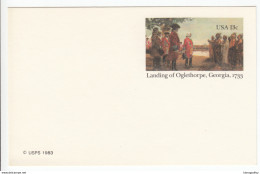 US Postal Stationery Postcard 1983 Landing Of Oglethorpe, Georgia, 1733 UX98 Bb161110 - 1981-00