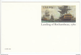 US Postal Stationery Postcard 1980 Count Rochembeau's Landing At Newport, R.I. Bicentenary UX84 Bb161110 - 1961-80