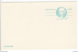 US Postal Stationery Postcard Isaiah Thomas 1981 UX89 Bb161110 - 1981-00