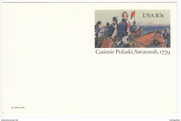 US Postal Stationery Postcard 1979 Bicentenary Of The Death Of Gen. Casimir Pulanski UX79 Bb161110 - 1961-80