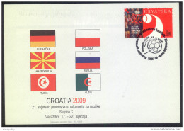 Croatia 21st IHF World Men's Handball Championship 2009 Special Illustrated Letter Cover And Pmk And Stamp Bb161028 - Pallamano