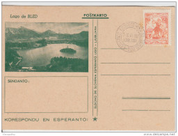 Yugoslavia 1951 Bled Illustrated Postcard Special Card And Postmark B160711 - Esperanto