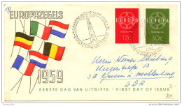 Europa CEPT Fdc Travelled 1959 To DDR (read Description) Bb160110 - FDC