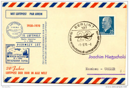 DDR 20 Anniversary Of International Flights From Berlin (DDR) Special Cover And Pmk 1970 Bb160110 - Other (Air)