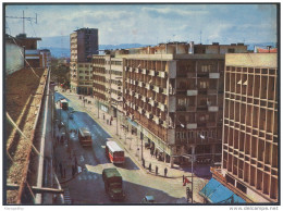 Skopje, Ulica Djuro Salaj Old Postcard Travelled 1966 Bb150914 - Mazedonien