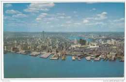 Air View Of Boston Waterfront Old Postcard Travelled 1971? Bb151102 - Boston